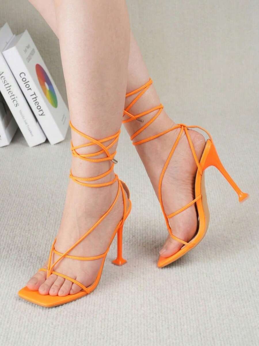 Womens 4.2 Inch Strappy Square - Sandal Strappy Heeled ulasan dan harga
