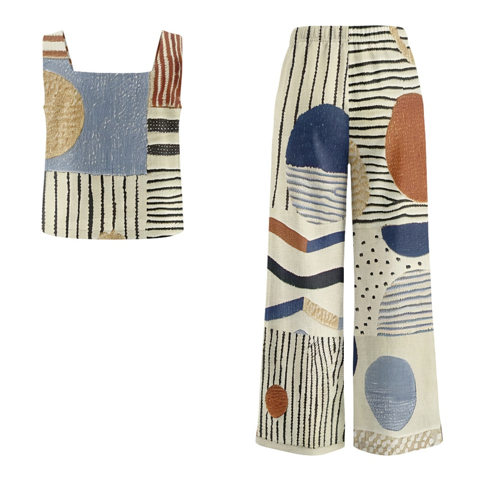 INSTANTARTS Women’s Linen Vest - Linen Pant Wide ulasan dan harga