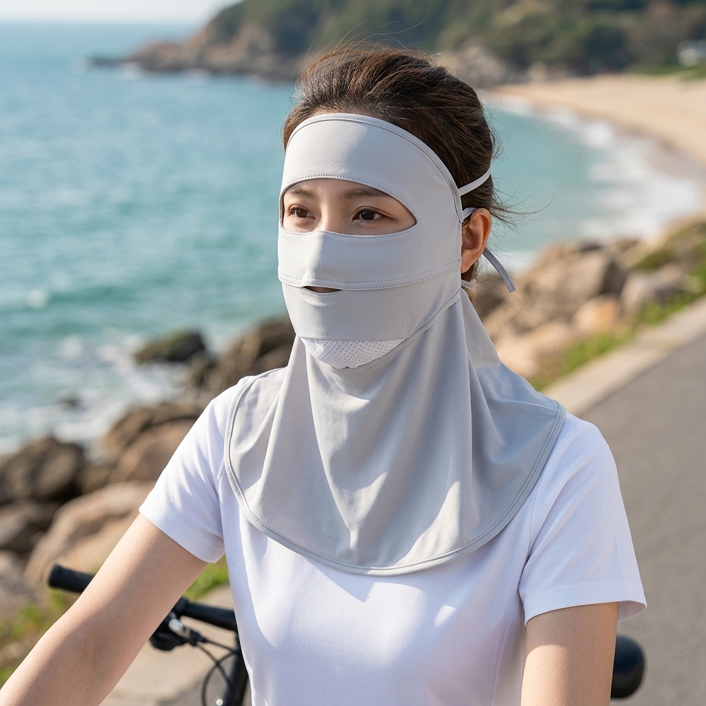 Ice Silk Full Face Sun Protect - Headband Summer Knit ulasan dan harga