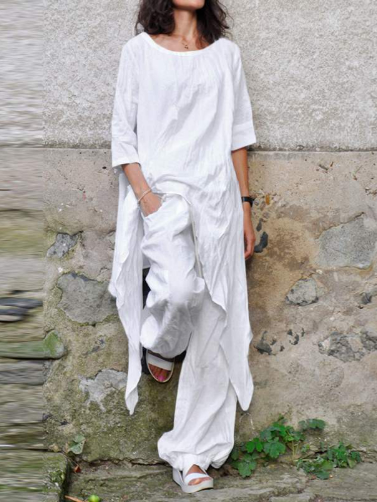 2024 Summer New Fashion Casual - Linen Pant Wide ulasan dan harga