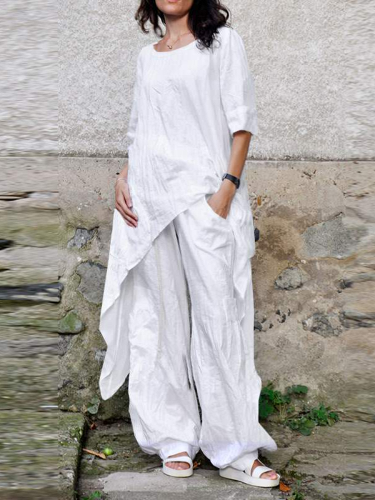2024 Summer New Fashion Casual - Linen Pant Wide ulasan dan harga