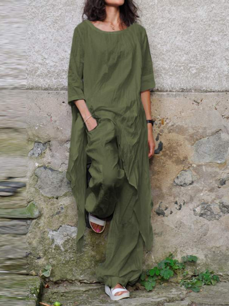 2024 Summer New Fashion Casual - Linen Pant Wide ulasan dan harga