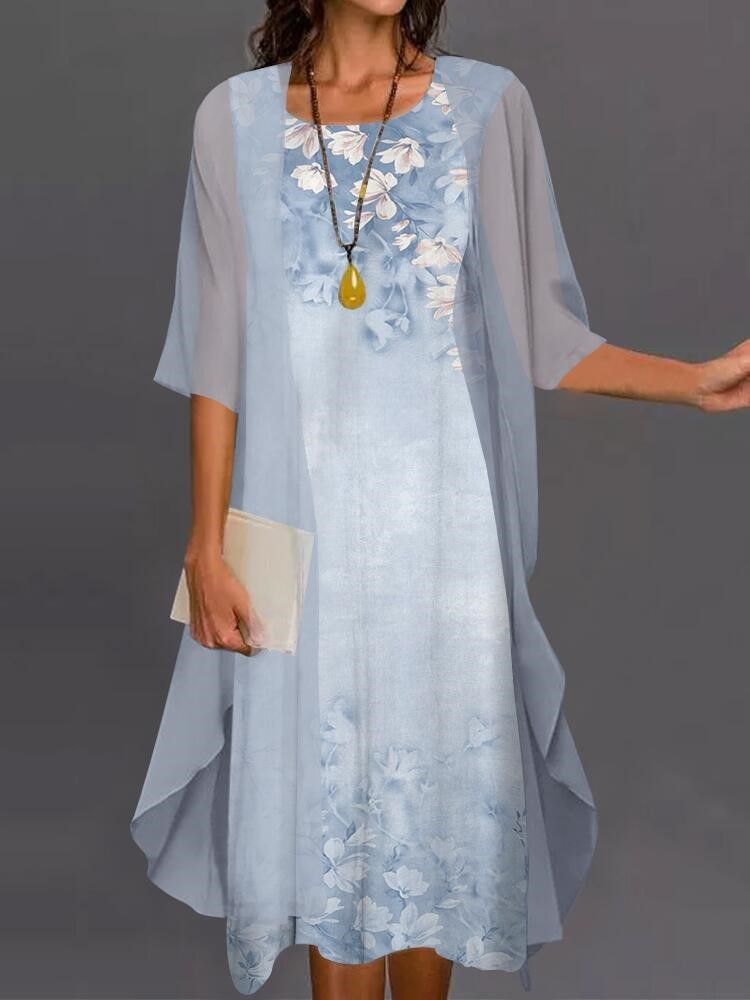 Summer Elegant Dress Two-piece - Romper Floral Print ulasan dan harga