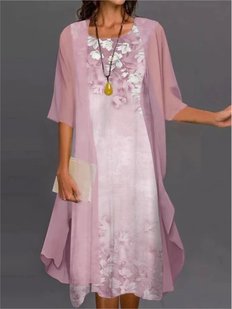 Summer Elegant Dress Two-piece - Romper Floral Print ulasan dan harga