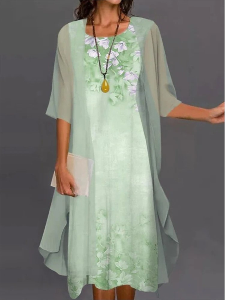 Summer Elegant Dress Two-piece - Romper Floral Print ulasan dan harga