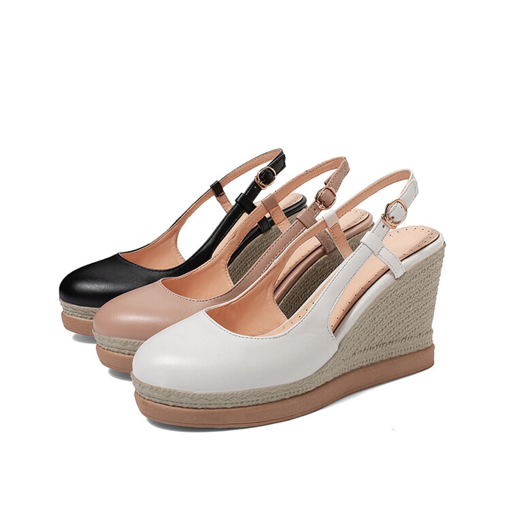 Women's T‑Strap Wedge Sandals  - Wedge Espadrille Women ulasan dan harga
