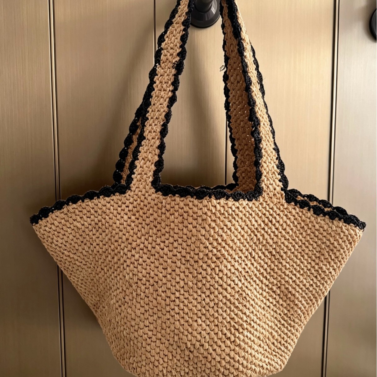 NEW raffia bow crochet handwov - Crochet Bag Raffia ulasan dan harga