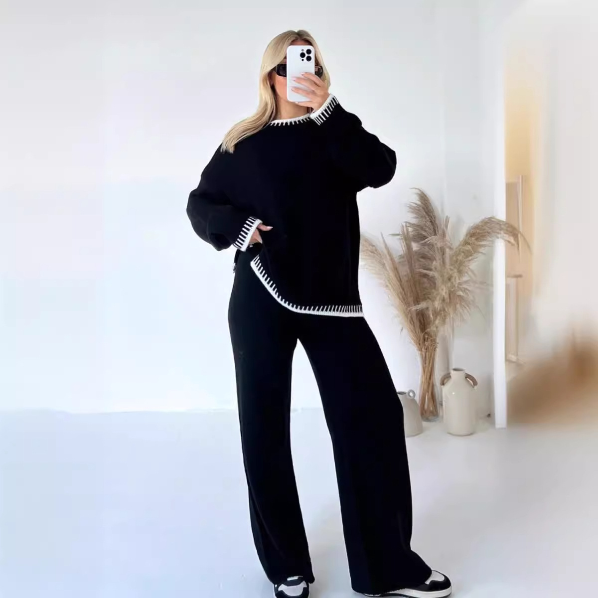 Women Wide Leg Pant Sets Two P - Linen Pant Wide ulasan dan harga