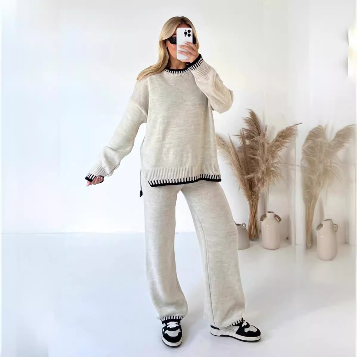 Women Wide Leg Pant Sets Two P - Linen Pant Wide ulasan dan harga
