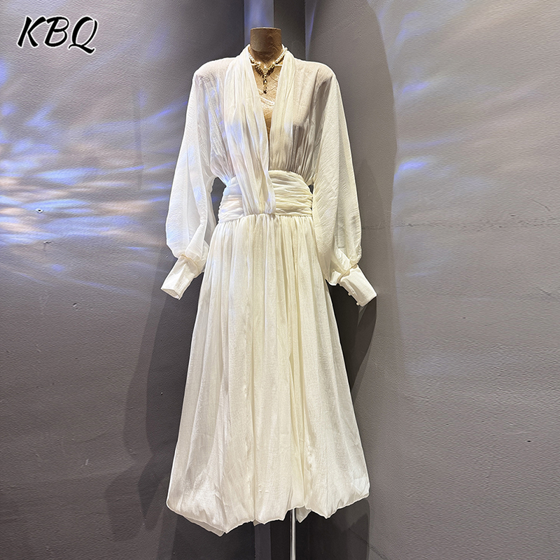 KBQ Solid Elegant Loose Chic D - Linen Dress Wrap ulasan dan harga
