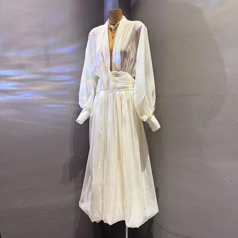 KBQ Solid Elegant Loose Chic D - Linen Dress Wrap ulasan dan harga