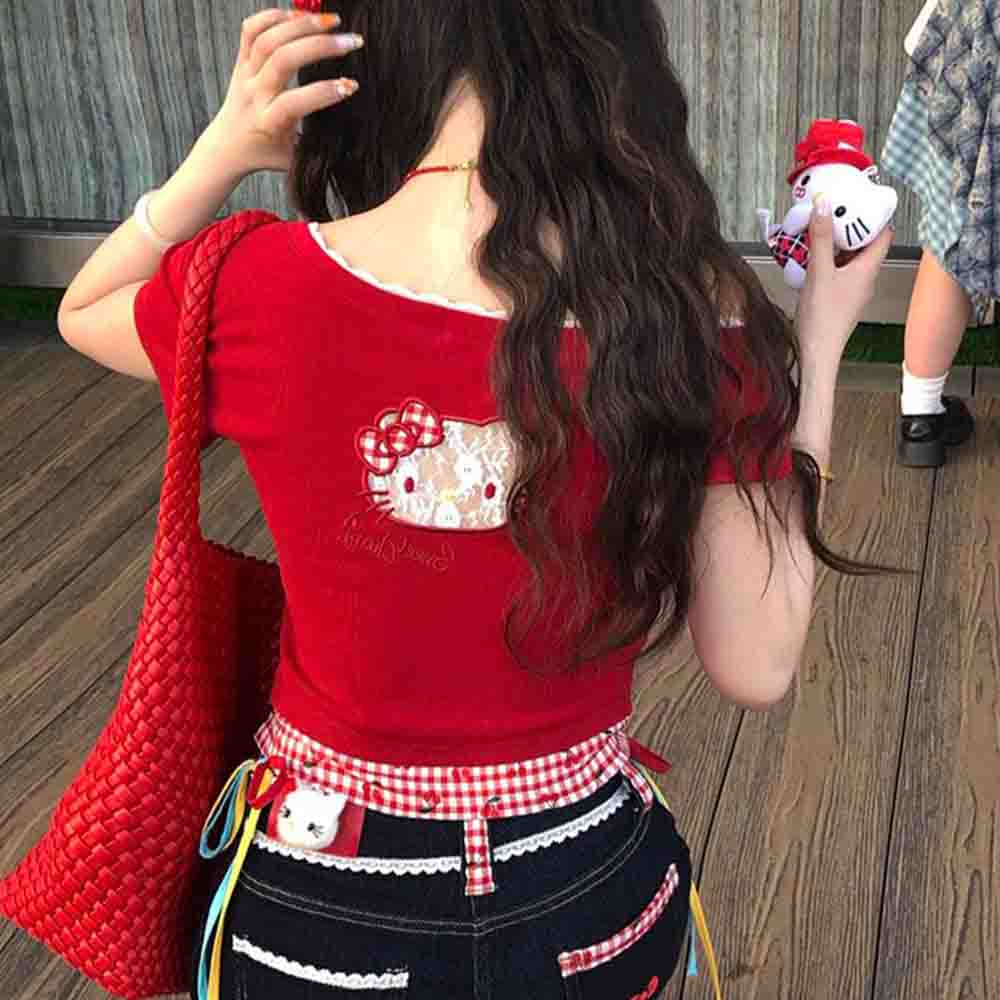 Hello Kitties Summer Women's S - Blouse Off Shoulder ulasan dan harga