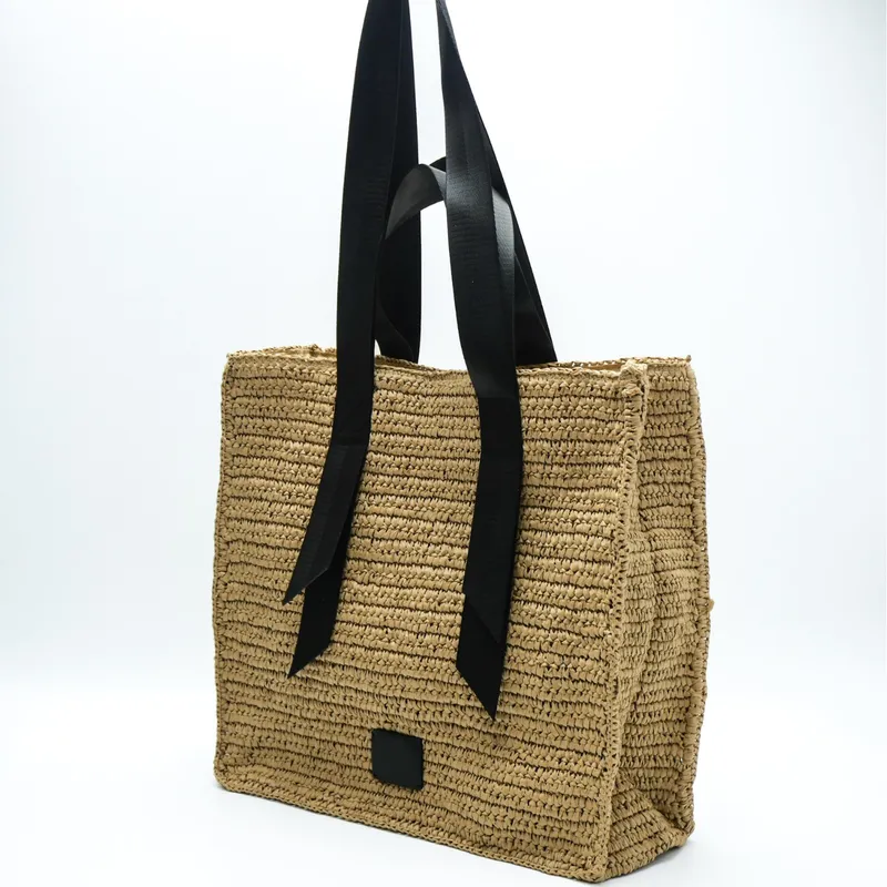 Retro hand-woven straw shoulde - Tote Bag Beach ulasan dan harga