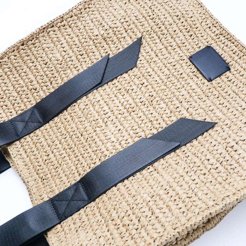 Retro hand-woven straw shoulde - Tote Bag Beach ulasan dan harga