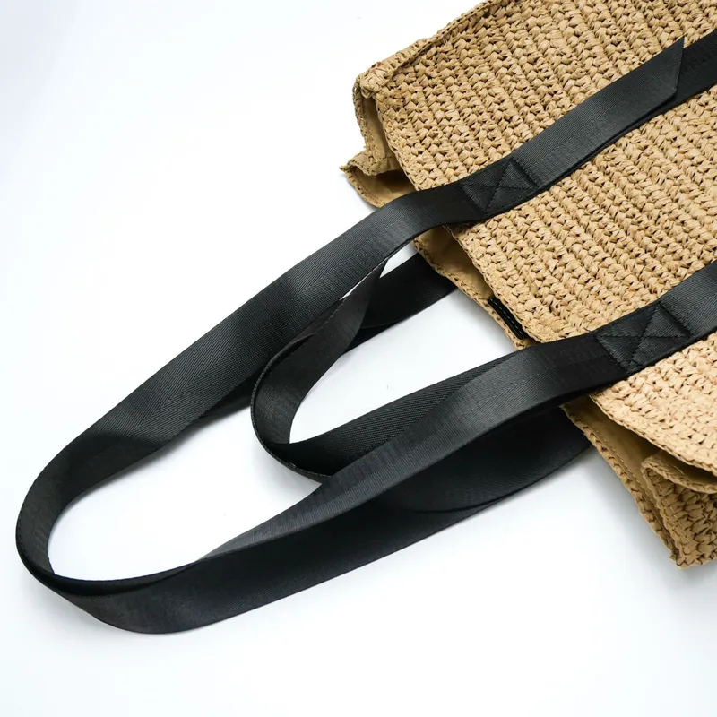 Retro hand-woven straw shoulde - Tote Bag Beach ulasan dan harga
