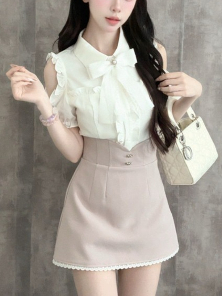 Japanese Sweet New 2 Piece Set - Blouse Off Shoulder ulasan dan harga