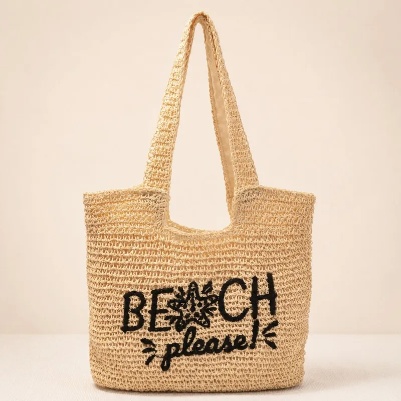 Women's handwoven straw tote b - Tote Bag Beach ulasan dan harga