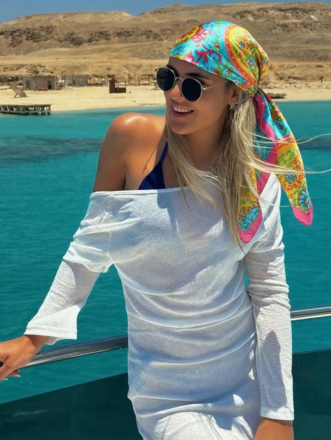 Luxury Brand Silk Satin Square - Headband Summer Knit ulasan dan harga