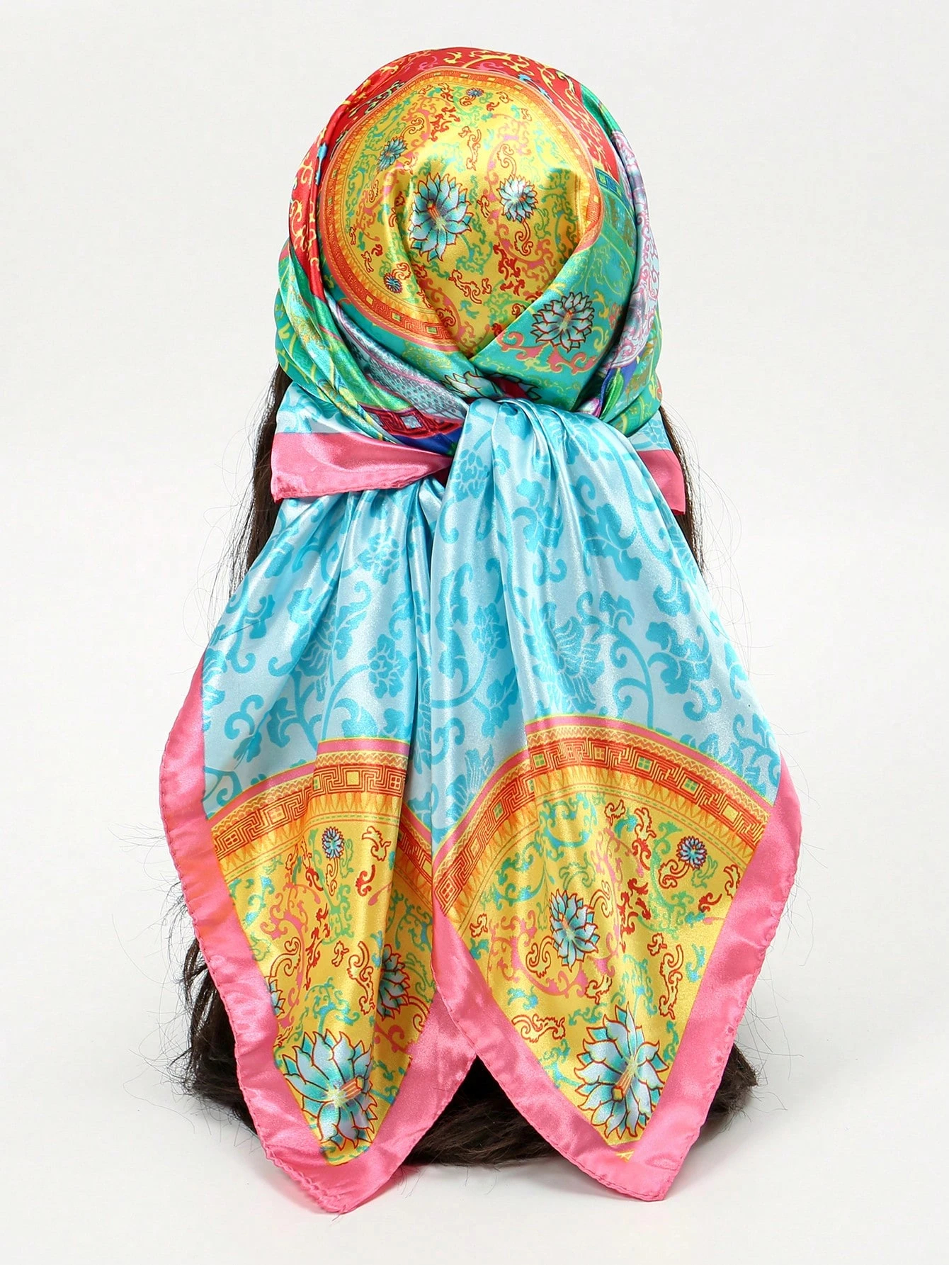 Luxury Brand Silk Satin Square - Headband Summer Knit ulasan dan harga