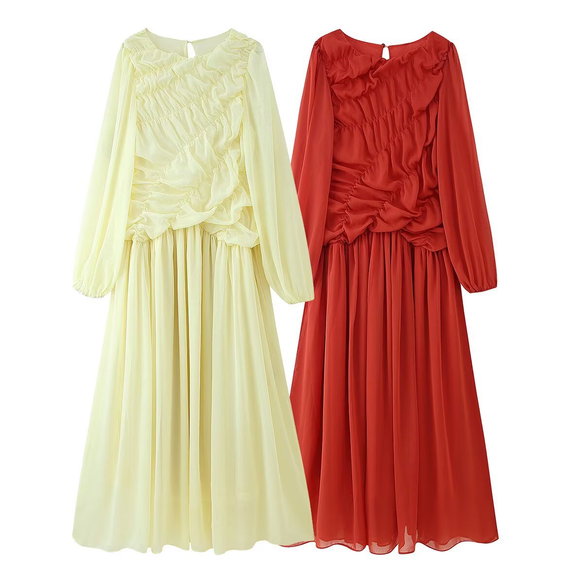 Autumn Long Sleeve Dresses 202 - Linen Dress Wrap ulasan dan harga