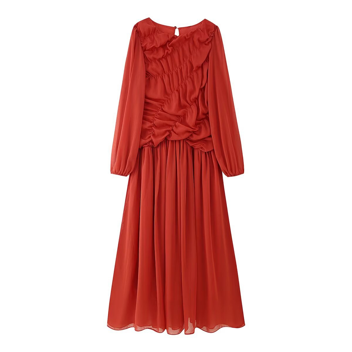 Autumn Long Sleeve Dresses 202 - Linen Dress Wrap ulasan dan harga