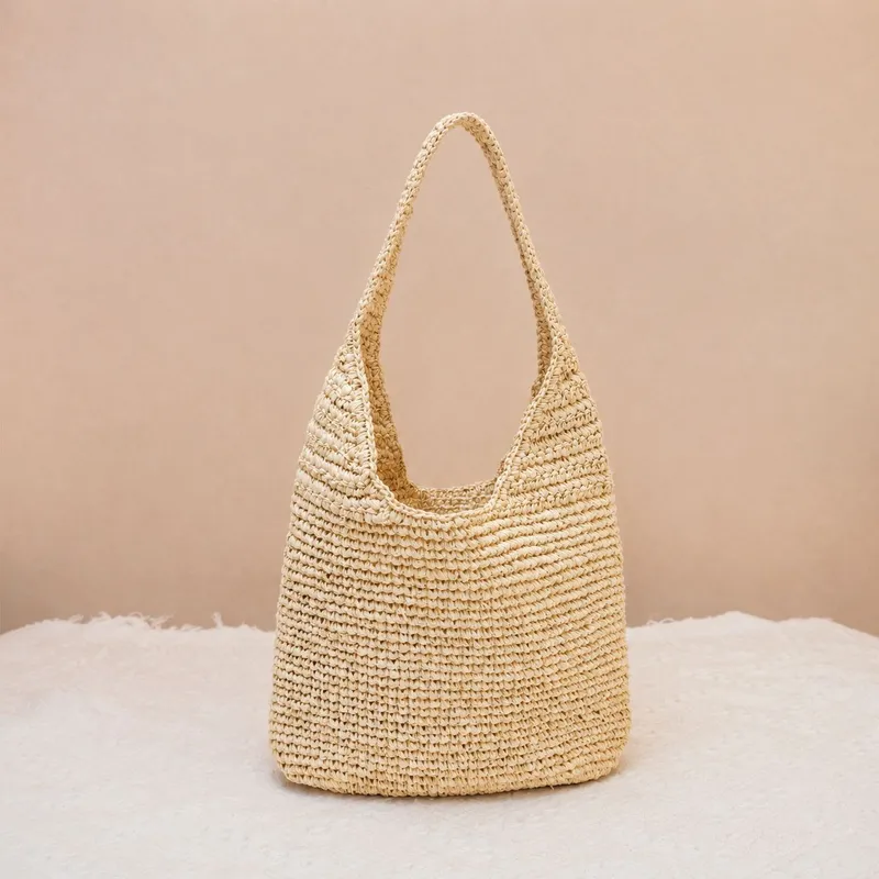 Raffia Grass Woven Tote Bag Ha - Tote Bag Beach ulasan dan harga
