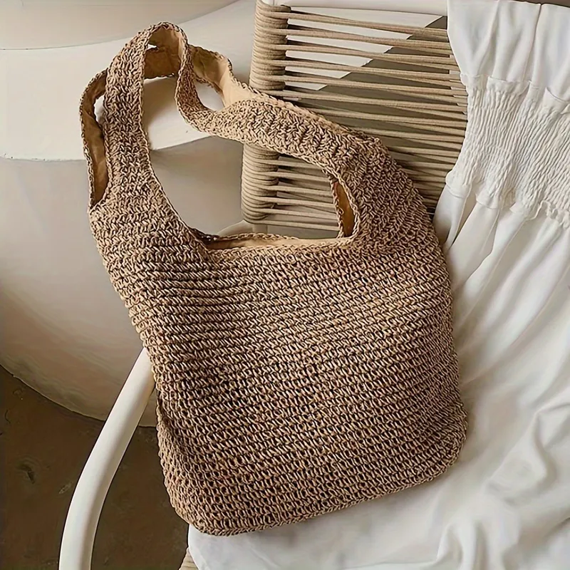 High-end hand-woven straw tote - Tote Bag Beach ulasan dan harga