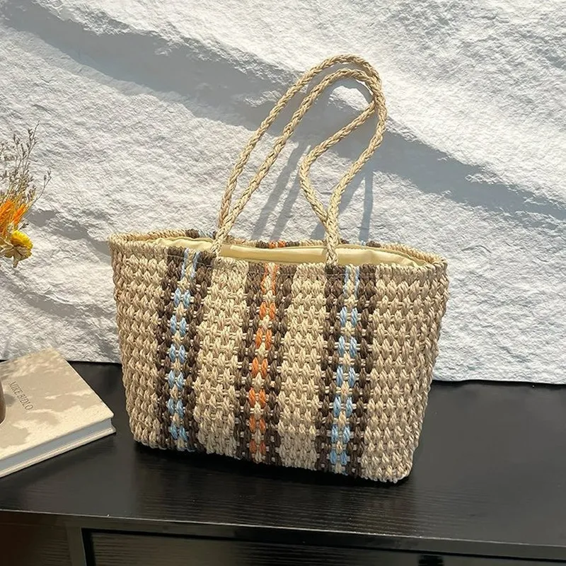 Straw Tote Bag Women One-Shoul - Tote Bag Beach ulasan dan harga