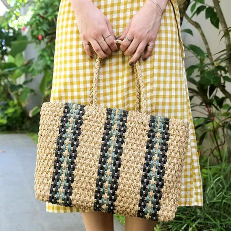 Straw Tote Bag Women One-Shoul - Tote Bag Beach ulasan dan harga