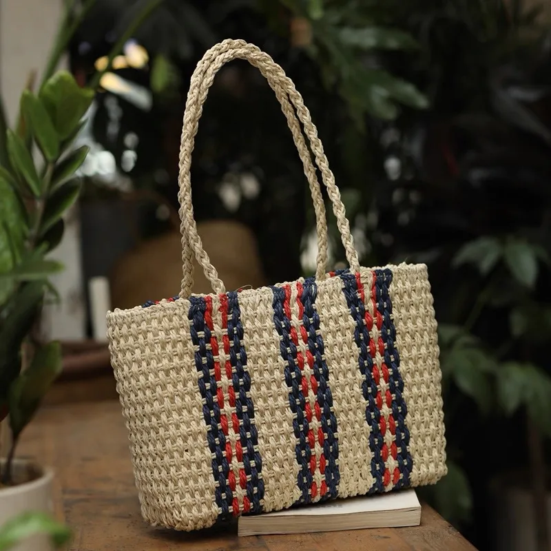 Straw Tote Bag Women One-Shoul - Tote Bag Beach ulasan dan harga