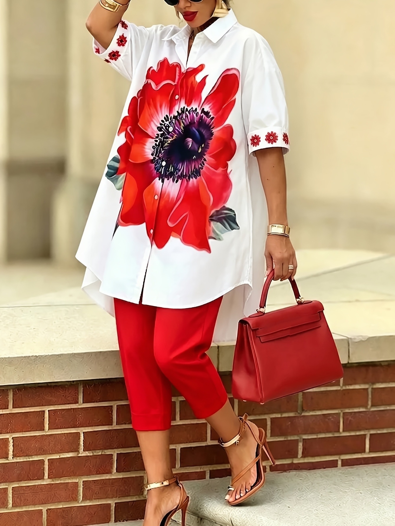 Vintage Women Floral Printed 2 - Romper Floral Print ulasan dan harga