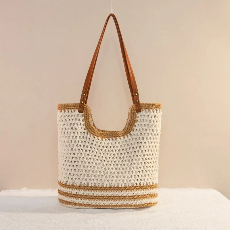 Women's large-capacity hand-wo - Tote Bag Beach ulasan dan harga
