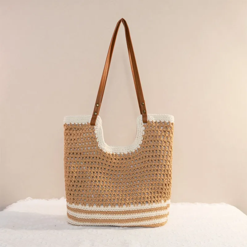 Women's large-capacity hand-wo - Tote Bag Beach ulasan dan harga