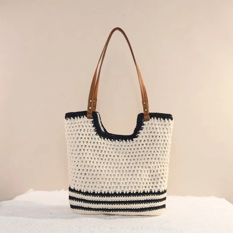 Women's large-capacity hand-wo - Tote Bag Beach ulasan dan harga