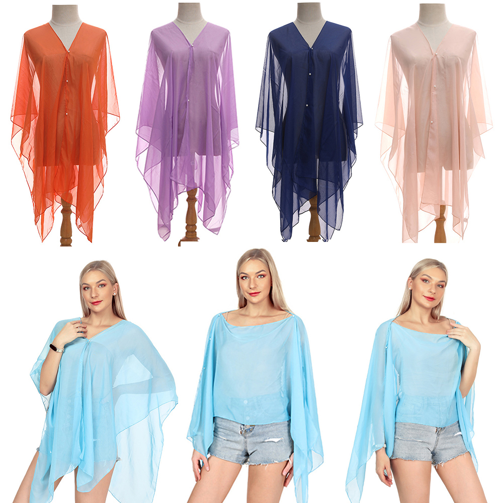 Fashion Solid color Shawl Scar - Cover Up Kaftan ulasan dan harga