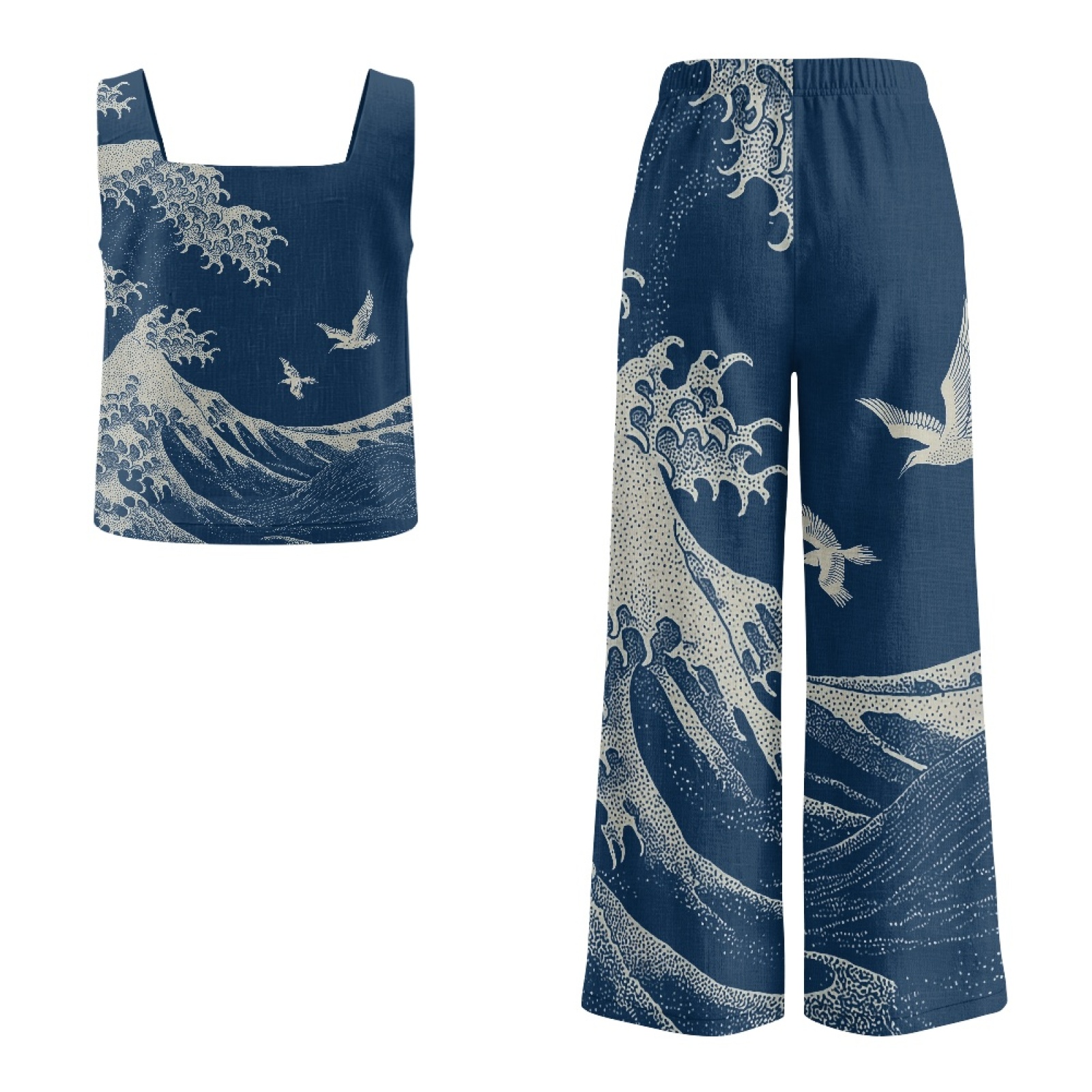 INSTANTARTS Women’s Linen Vest - Linen Pant Wide ulasan dan harga