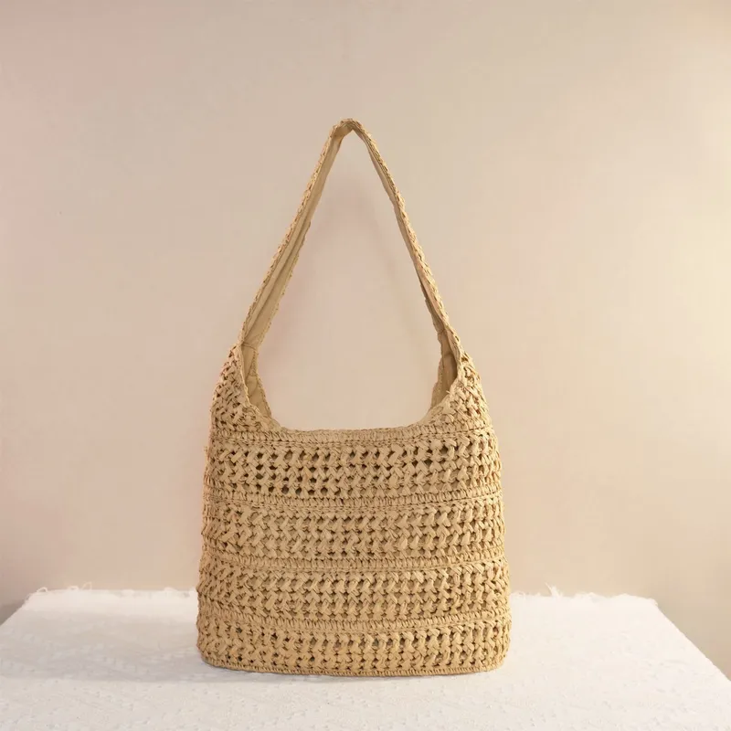 Hollow Straw Handwoven Tote Ba - Tote Bag Beach ulasan dan harga