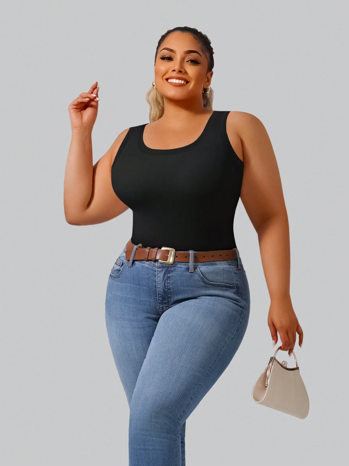 Plus Size Women's High Stretch - Crop Top Crochet ulasan dan harga
