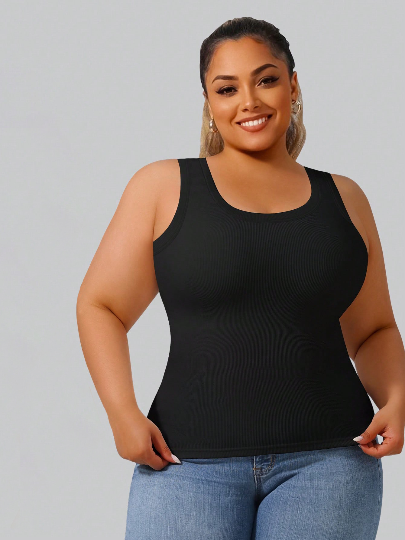 Plus Size Women's High Stretch - Crop Top Crochet ulasan dan harga