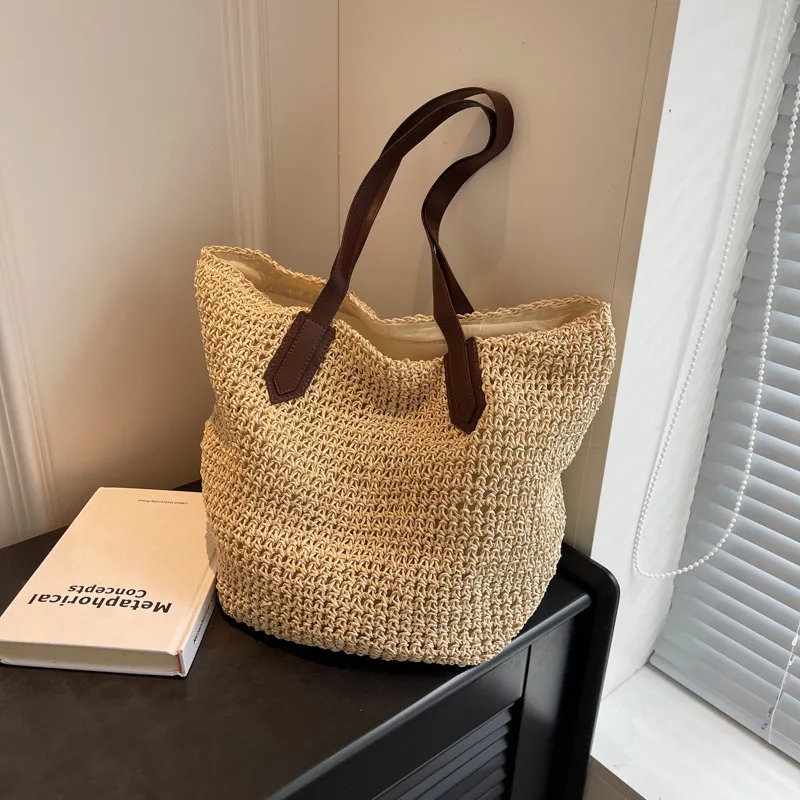 Women's handwoven straw tote b - Tote Bag Beach ulasan dan harga