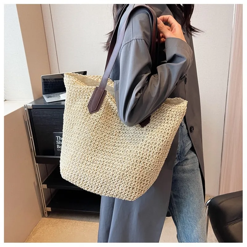 Women's handwoven straw tote b - Tote Bag Beach ulasan dan harga