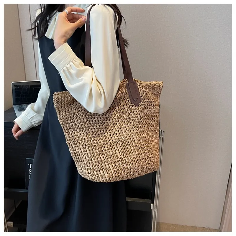 Women's handwoven straw tote b - Tote Bag Beach ulasan dan harga