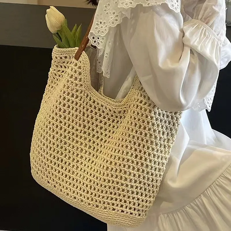 Women's hand-woven straw tote  - Tote Bag Beach ulasan dan harga