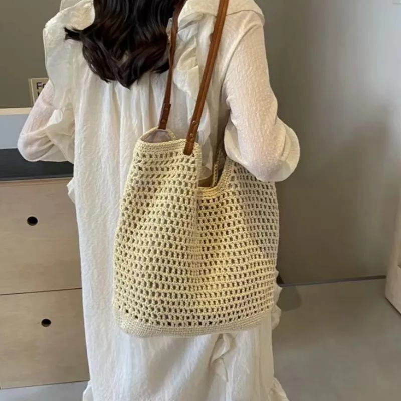 Women's hand-woven straw tote  - Tote Bag Beach ulasan dan harga